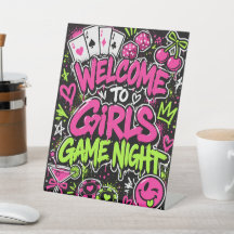 Meisjes Spelletjes Avond Neon Graffiti Welkom Tafe