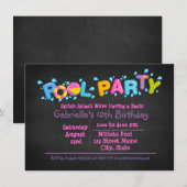 Meisjes Splish Splash komen naar ons Basdepoolfees Kaart (Voorkant / Achterkant)