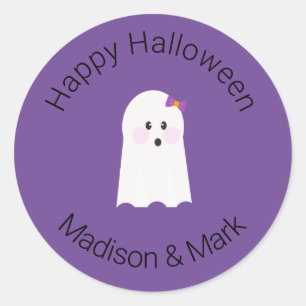Meisjes spook en snoep Halloween gunst Ronde Sticker
