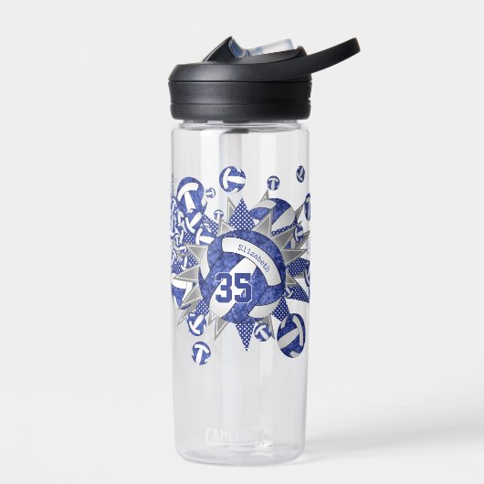 meisjes sporadisch blauwe witte volleybalsterren waterfles (Links)