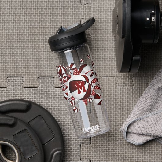 Meisjes Sport Maroon basketballen sterren Waterfles (Gym)