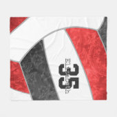 Meisjes sport rood zwart volleybal gepersonaliseer fleece deken (Voorkant (Horizontaal))