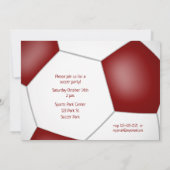 Meisjes sport verjaardagskaroon voetballen sterren aankondiging (Achterkant)