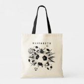 meisjes sport voetbal blowout zwart grijs tote bag (Achterkant)