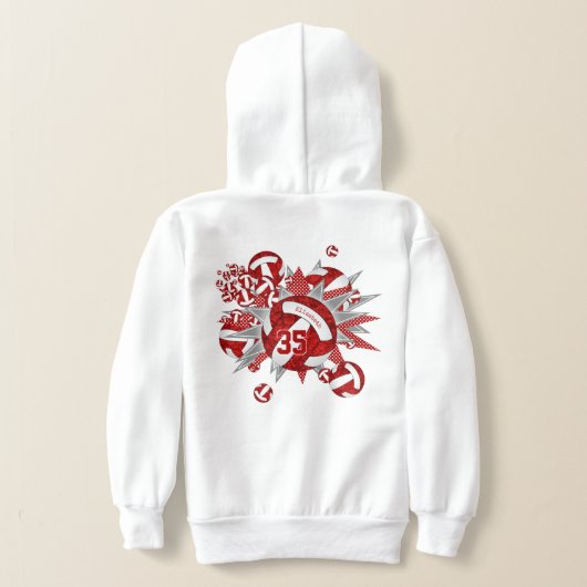 meisjes sportief rode volleybalsterren (Laag Achter)