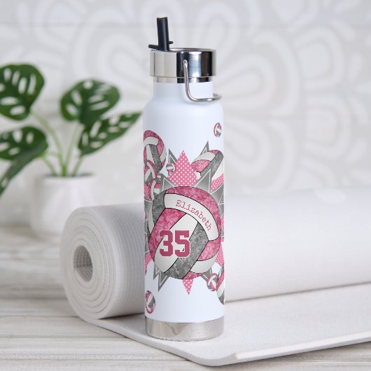 meisjes sportief roze volleybaluitje waterfles (Yoga)