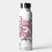 meisjes sportief roze volleybaluitje waterfles (Links)