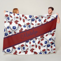 Meisjes Sportkamer Decor Maroon Blauw Voetbal
