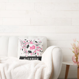 Meisjes Sportkamer voetballen Roze Zwart Kussen