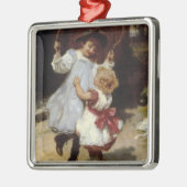 Meisjes springen met een skiptouw metalen ornament (Links)