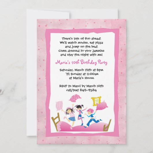 Meisjes springen op bed Sleepover Slumber Party Kaart (Voorkant)