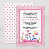 Meisjes springen op bed Sleepover Slumber Party Kaart (Voorkant / Achterkant)