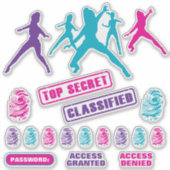 Meisjes Spy Party Stickers (Voorkant)