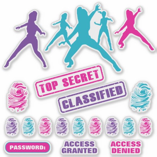 Meisjes Spy Party Stickers (Voorkant)