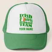 Meisjes St Patrck's dag drink team Trucker Pet (Voorkant)