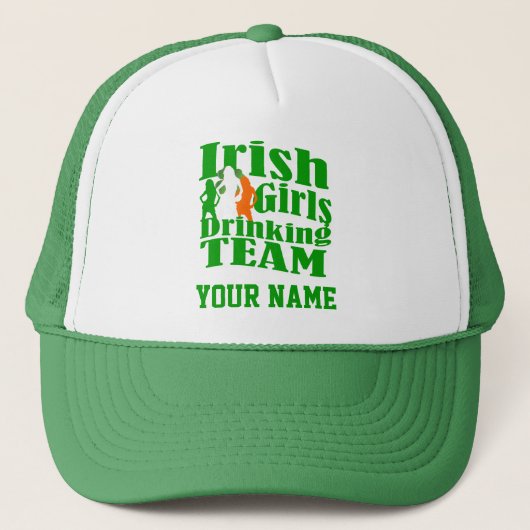 Meisjes St Patrck's dag drink team Trucker Pet (Voorkant)