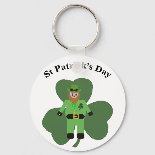 Meisjes St Patricks Day Kabouter Sleutelhanger (Voorkant)