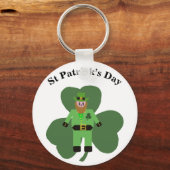 Meisjes St Patricks Day Kabouter Sleutelhanger (Voorkant)