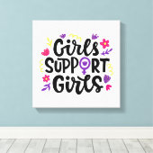 Meisjes steunen meisjes canvas afdruk (Insitu (Houten vloer))