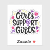 Meisjes steunen meisjes sticker (Vel)