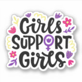 Meisjes steunen meisjes sticker (Voorkant)