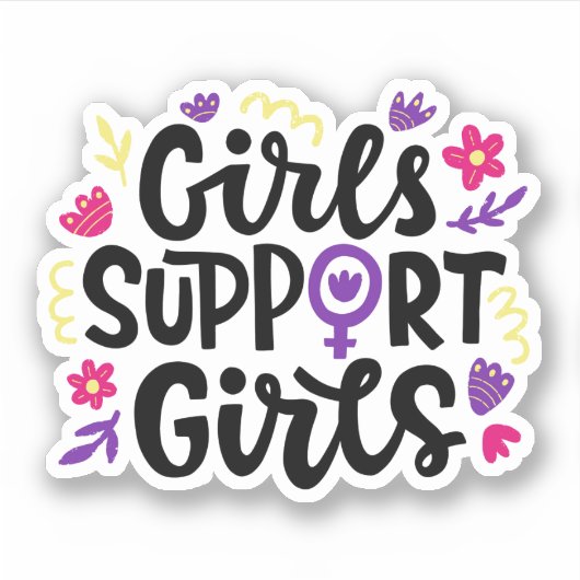 Meisjes steunen meisjes sticker (Voorkant)