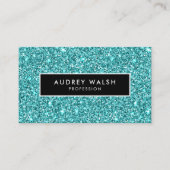 Meisjes Stijlblauw Glam glitter en zwart Visitekaartje (Voorkant)