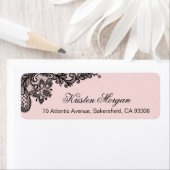 Meisjes Stijlvol Blush Light Roze met zwarte kant Etiket (Insitu)