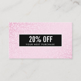 Meisjes stijlvolle Faux Roze Sequin Black Coupon K Visitekaartje