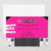 Meisjes stijlvolle feest nodigt uit kaart (Voorkant / Achterkant)