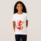 Meisjes' stijlvolle katoenen 'Red Dragon' T-shirt (Voorkant volledig)