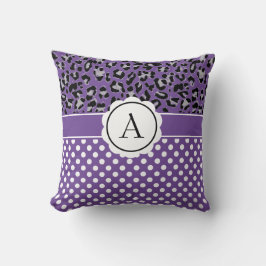 Meisjes stippen en dieren drukken monogram en werp kussen