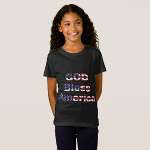 Meisjes Stralend Patriottisch T-shirt - Krachtige