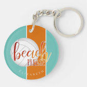 meisjes " strand alsjeblieft " gepersonaliseerd vo sleutelhanger (Achterkant)