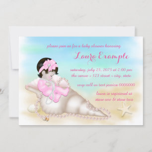 Meisjes Strand Baby Shower Kaart
