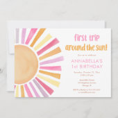 Meisjes Sunshine Eerste reis rond de zon verjaarda Kaart (Voorkant)