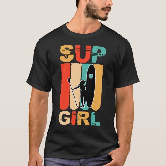 Meisjes SUP Stand Up Paddling Surfer Surfen T-shirt (Voorkant)