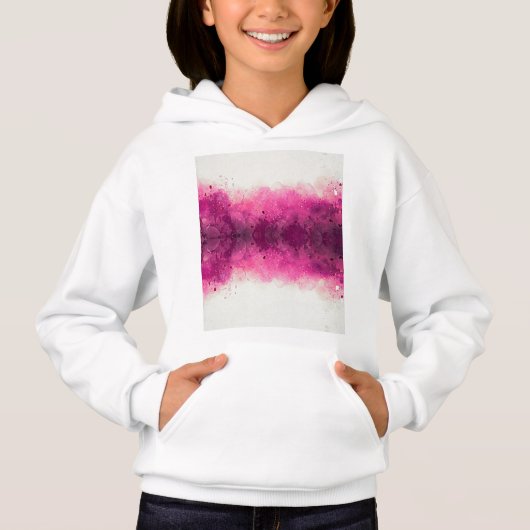 Meisjes sweatshirt met een warm roze en wit design (Voorkant)