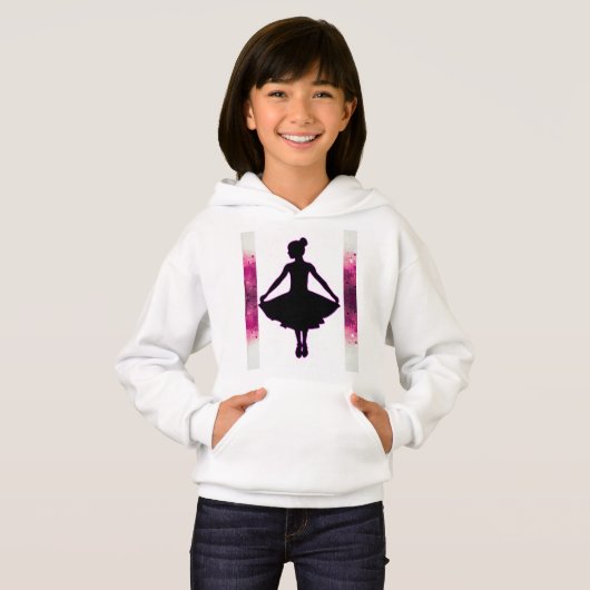 Meisjes sweatshirt met een warm roze en wit design (Voorkant volledig)