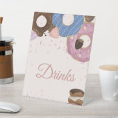 Meisjes Sweet Donut Pastel Drink verjaardag Reclamebord Met Voetstuk (Insitu)