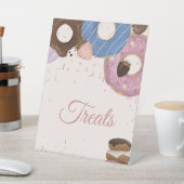 Meisjes Sweet Donut Pastel Treats Verjaardag Reclamebord Met Voetstuk (Insitu)