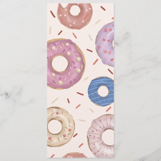 Meisjes Sweet Donut Pastelverjaardag Menu (Achterkant)