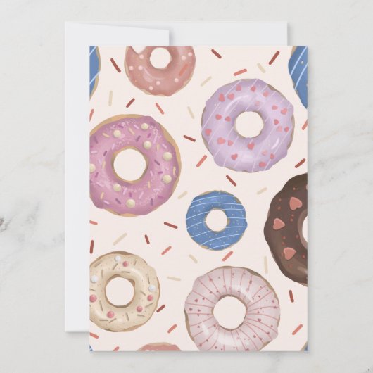 Meisjes Sweet ONE Donut Pastel Eerste Verjaardag Kaart (Achterkant)