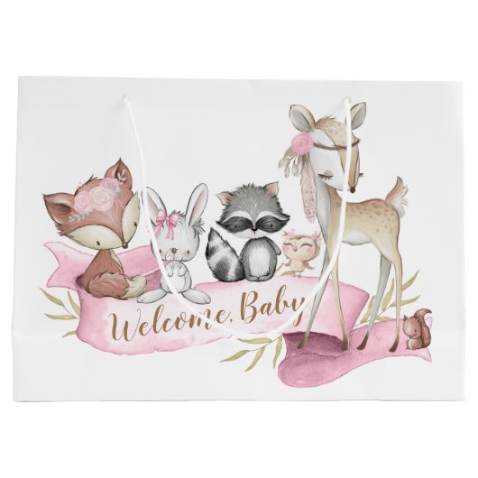 Meisjes Sweet Woodland Animal Baby Meisje Groot Cadeauzakje (Achterkant)