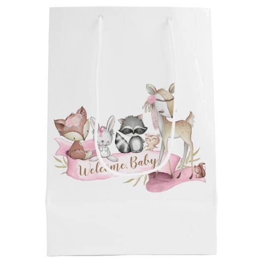 Meisjes Sweet Woodland Animal Baby Meisje Medium Cadeauzakje (Achterkant)