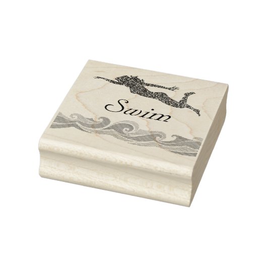 Meisjes Swim Wood Art Stamp Rubberstempel (Stempel)