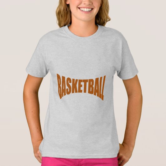 Meisjes T-Shirt ash DESIGN BASKETBAL (Voorkant)