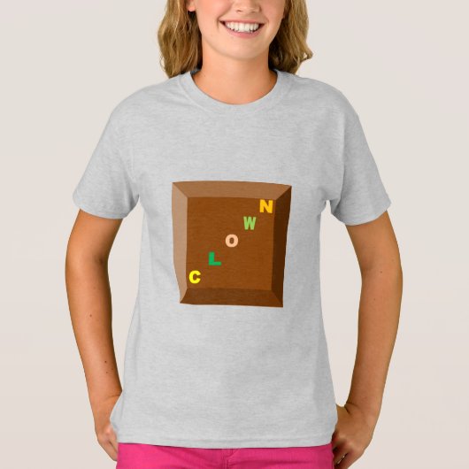 Meisjes T-Shirt ash DESIGN CLOWN (Voorkant)