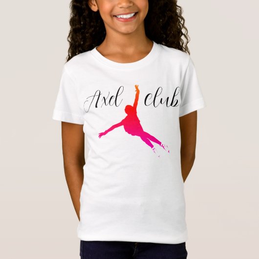 Meisjes t-shirt "Axel club" schaatsen (Voorkant)