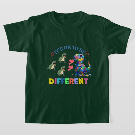 Meisjes T-shirt – Het is oké om anders te zijn 🦕� (Laagn)